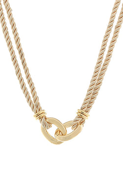 Double O Linked Silk Rope Necklace