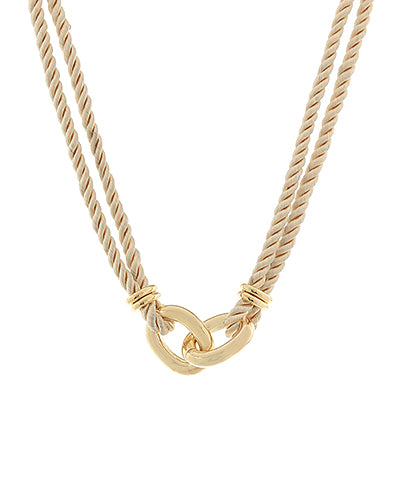Double O Linked Silk Rope Necklace