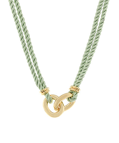 Double O Linked Silk Rope Necklace
