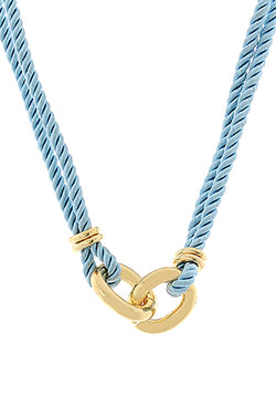 Double O Linked Silk Rope Necklace