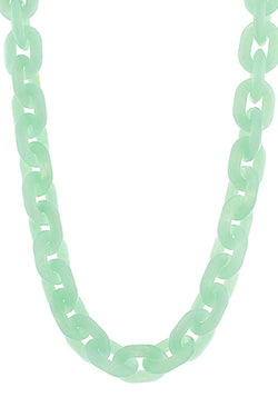 Resin Oval Linked Chain Necklace