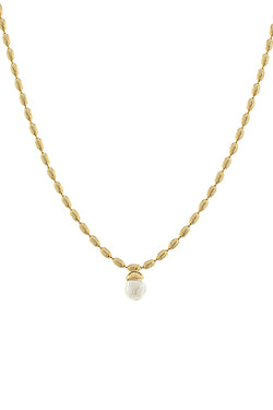 Round Pearl Pendant Riceball Necklace
