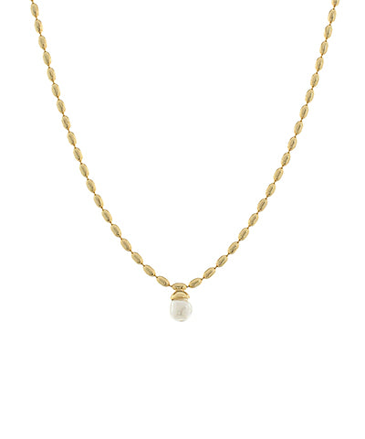 Round Pearl Pendant Riceball Necklace