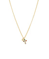 Paved Cross & Heart Charm Necklace
