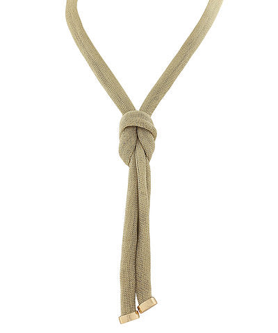 Knotted Metallic Mesh Necklace