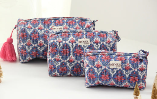 Mynah Quilted Travel/Cosmetic Bag