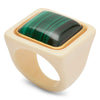 Lucas Jack Ivory Resin & Malachite Ring