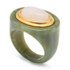 Lucas Jack Jade Resin & Moonstone Ring