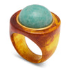 Lucas Jack Tortoise Shell Resin & Amazonite Ring