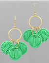 Wrapped Riffia Round Link Earrings