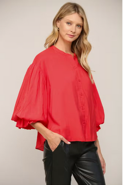 Puff Sleeve Button Down Shirt