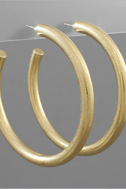 70mm Hollow Worn Gold Earrings