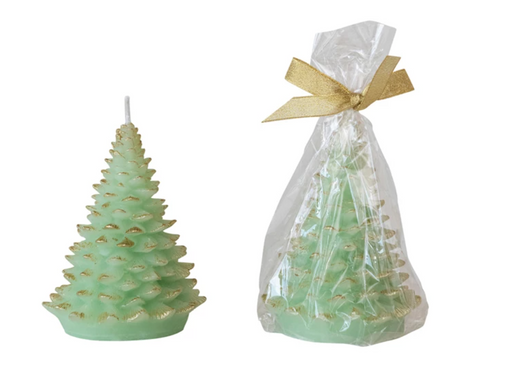 Unscented Tree Shaped Candle w/ Gold Tips