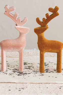 Flocked Plastic Reindeer