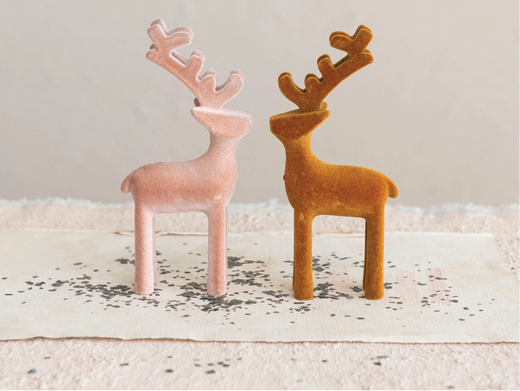 Flocked Plastic Reindeer