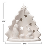 Stoneware Holy Family with Tree & Cut-Outs