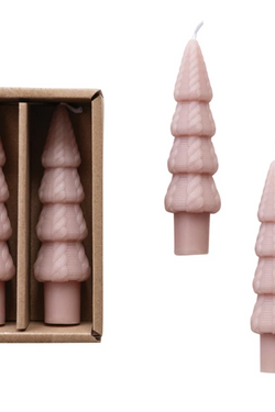 Unscented Tree Shaped Taper Candle - Khaki