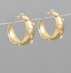 Studded Pearl Hoop Earrings
