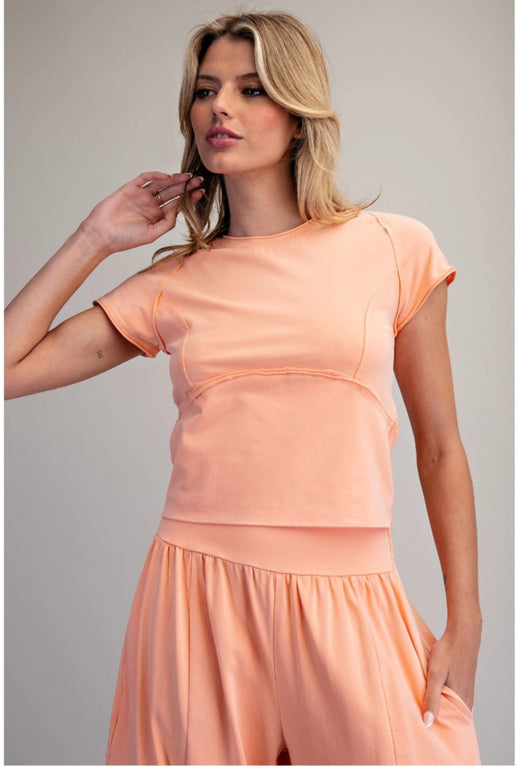 Mineral Washed Solid Cropped T-Shirt