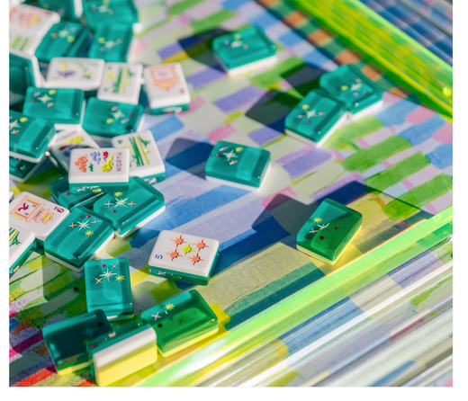 Bright Abstract Neoprene Mahjong Mat