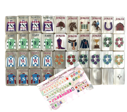 Year of the Horse Cream Pearl Mahjong Tiles