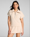 Spanx Air Essentials, French Ribbed Short Sleeve Half Zip