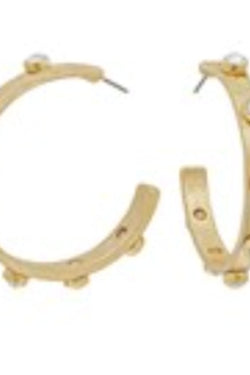 Crystal Station Textured Open Hoops