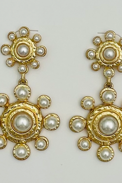 Vintage - Floral Pearl Dangle