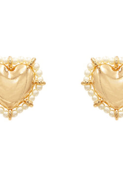 Heart & Pearl Trim Studs