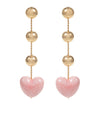 Heart & Ball Drop Earrings