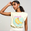 Printed Sleeveless Soleil Tee