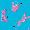 Flirty Leapards Mat in Vivid Blue - Bespoke Mahjong