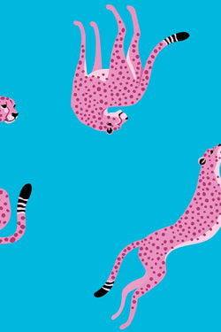 Flirty Leapards Mat in Vivid Blue - Bespoke Mahjong