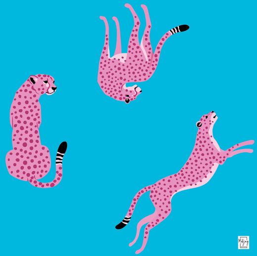 Flirty Leapards Mat in Vivid Blue - Bespoke Mahjong
