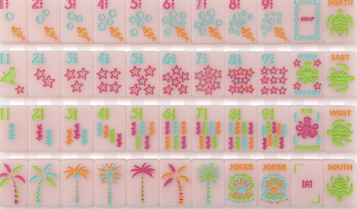 Pink Coastal Signature Engraved Tile Set by Amahj Line