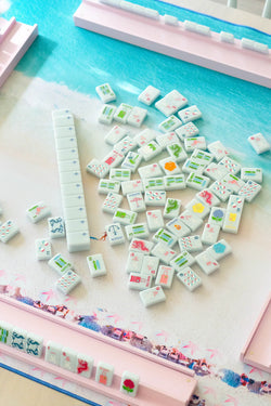 Gray Malin Beach Club Mahjong Tiles - Ocean Blue