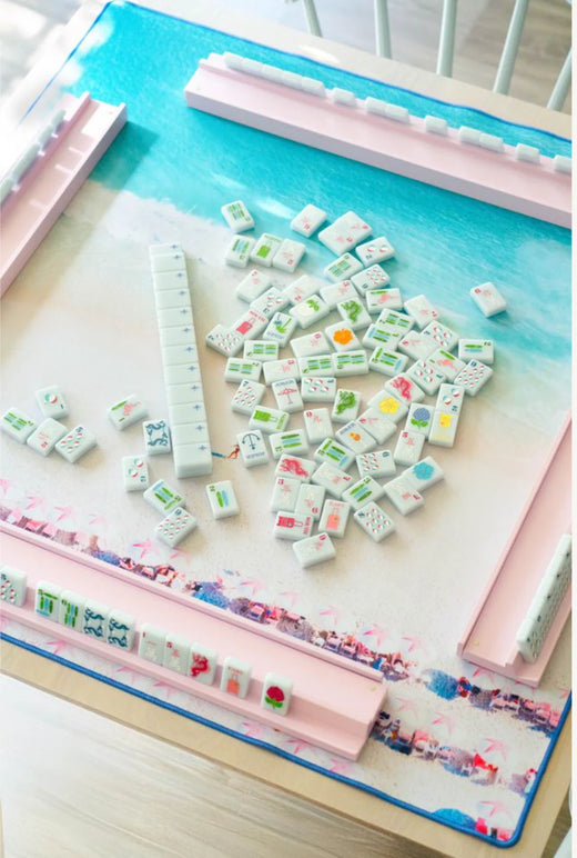 Gray Malin Beach Club Mahjong Tiles - Ocean Blue