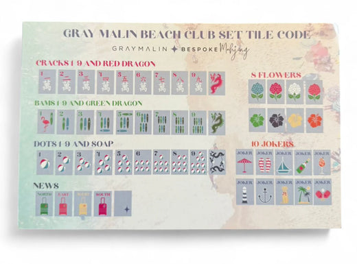 Gray Malin Beach Club Mahjong Tiles - Ocean Blue