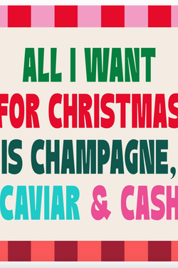 Funny Christmas Cocktail Napkins | Champagne Caviar and Cash