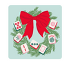 Holiday Cocktail Napkins | Mahjong Wreath