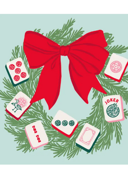 Holiday Cocktail Napkins | Mahjong Wreath