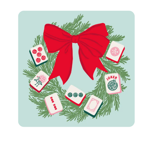 Holiday Cocktail Napkins | Mahjong Wreath