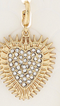 Diamond Gold Heart Charm