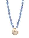 Heart & Oval Stone Beaded Necklace