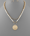 Disk & Stone Beaded Necklace