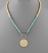 Disk & Stone Beaded Necklace