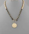 Disk & Stone Beaded Necklace