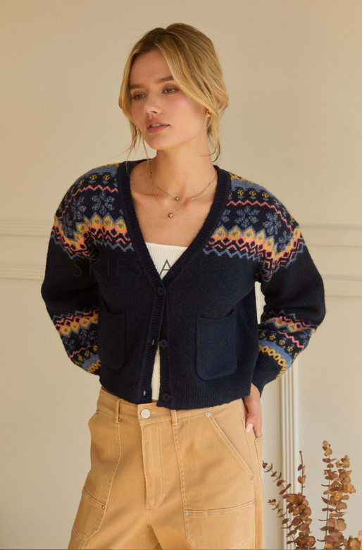 Macy Intarsia Cardigan Sweater
