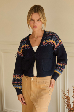 Macy Intarsia Cardigan Sweater