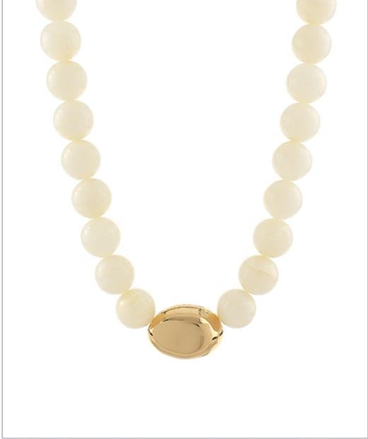 Marble Stone Ball Necklace